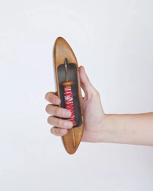 Tejido artesanal modelo 13 de Teixits Vicens, diseño tradicional mallorquín