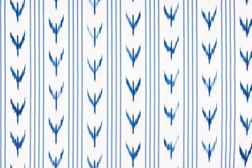 Tela ikat Golondrines blau