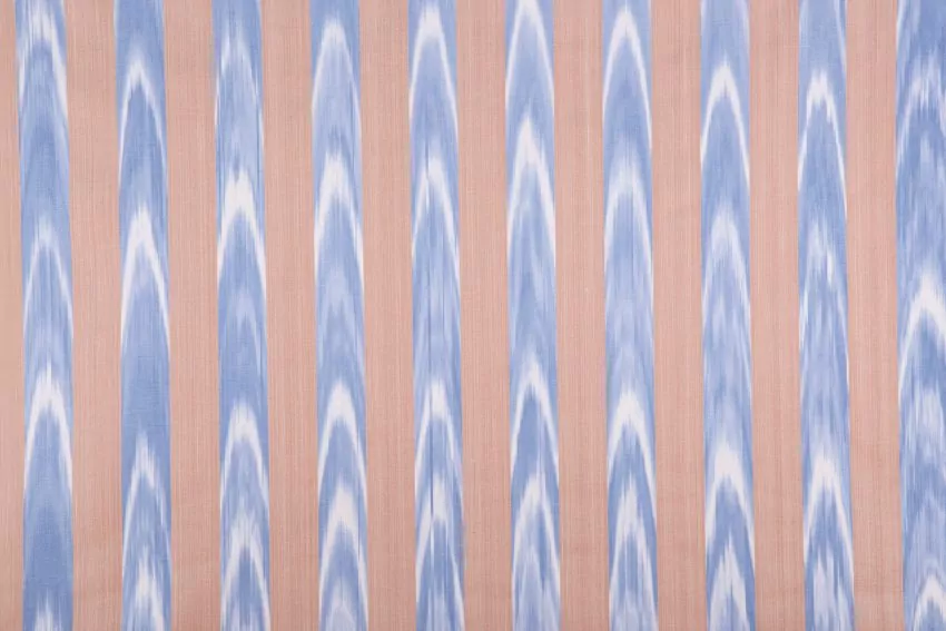Mallorcan fabric Ikat 116 Beige/light blue