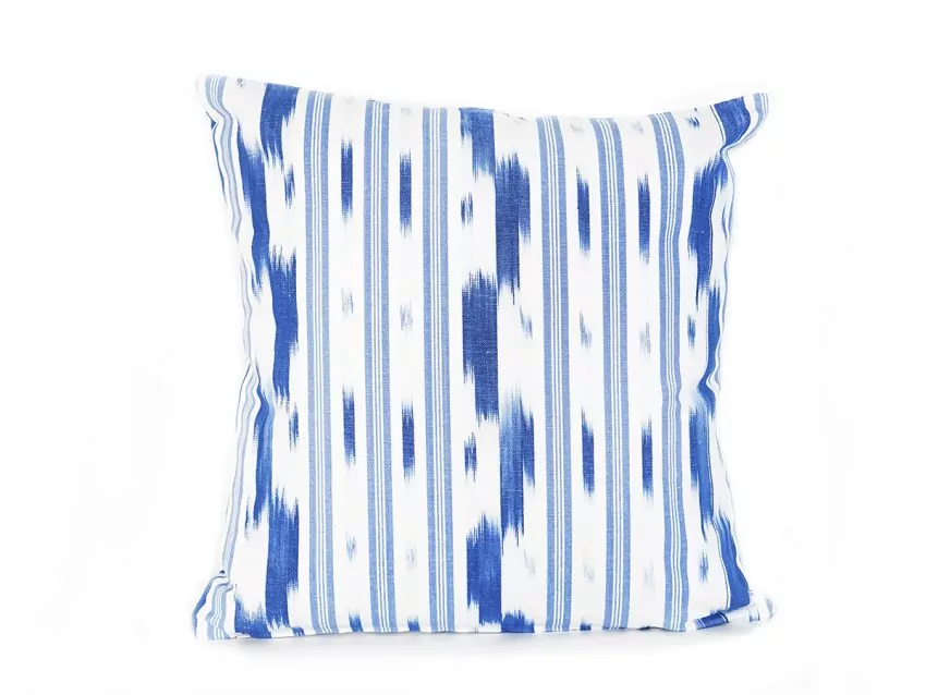 Mallorcan fabric Ikat cushion 103 Blue