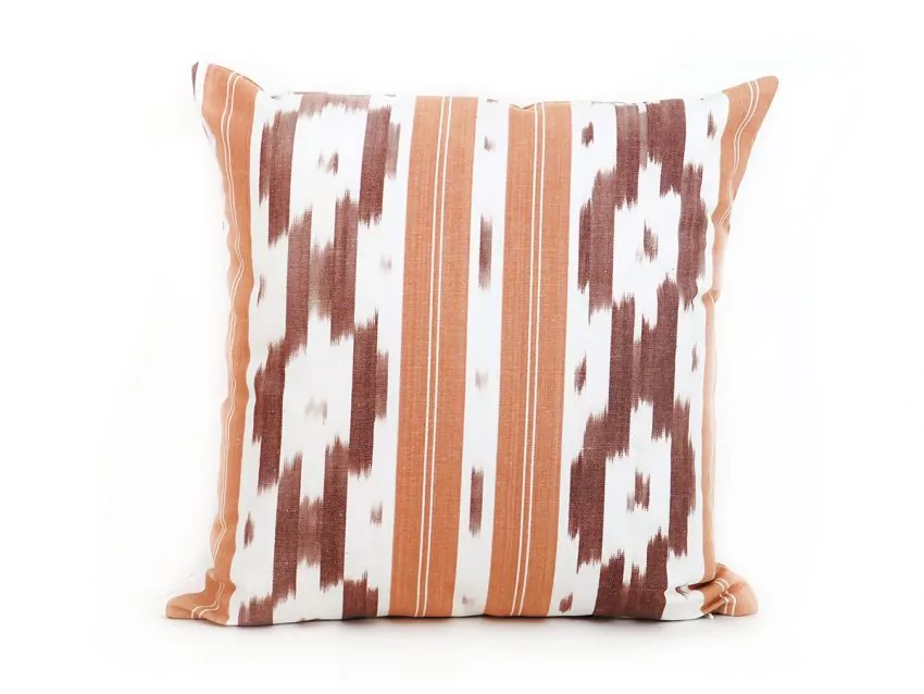 Mallorcan fabric Ikat cushion 104 Brown