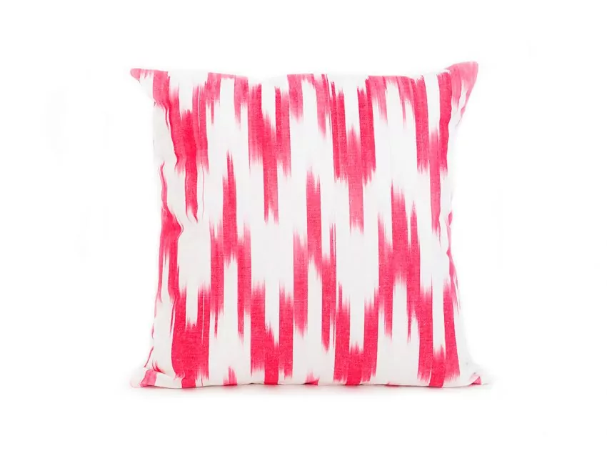 Mallorcan fabric Ikat cushion 105 Pink fuchsia