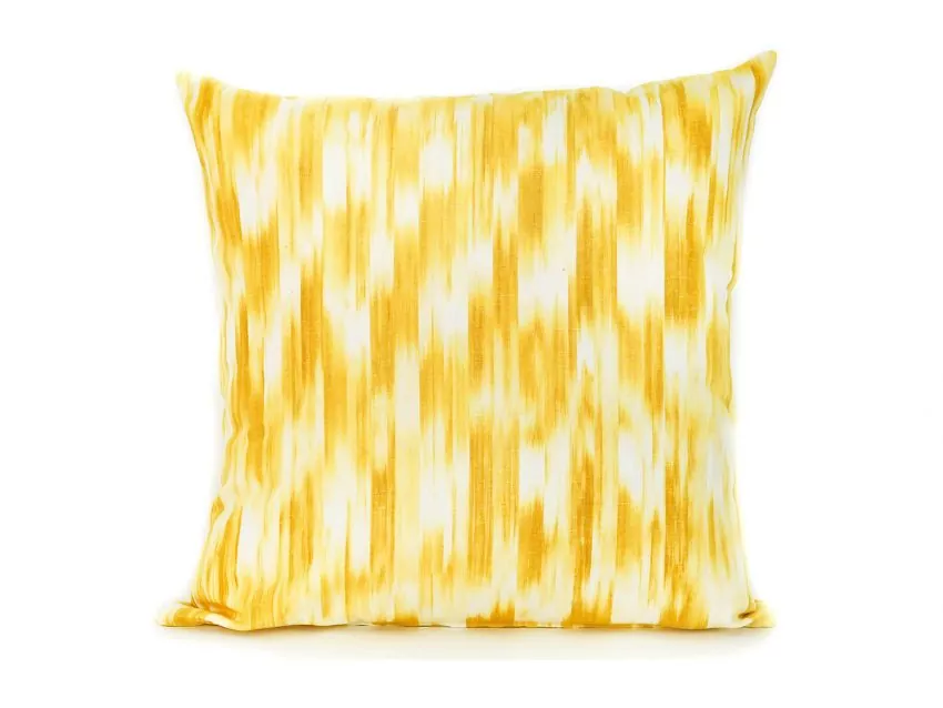 Mallorcan fabric Ikat cushion 107 Yellow