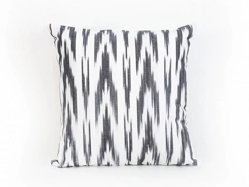 Mallorcan fabric Ikat cushion 109 Grey