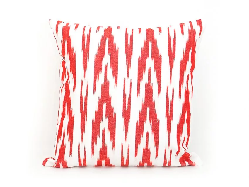 Mallorcan fabric Ikat cushion 150 Red