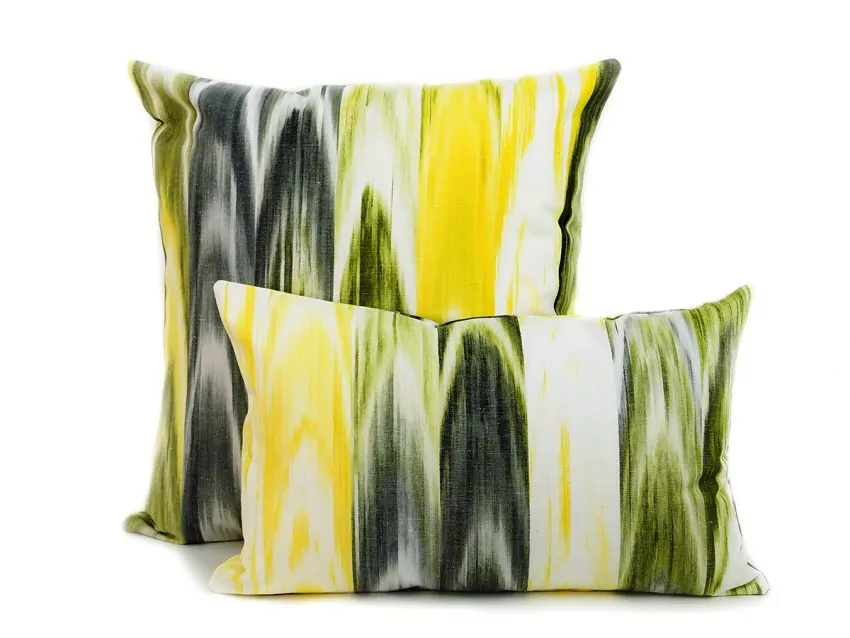 Mallorcan fabric Ikat cushion 200 Yellow - Image 2
