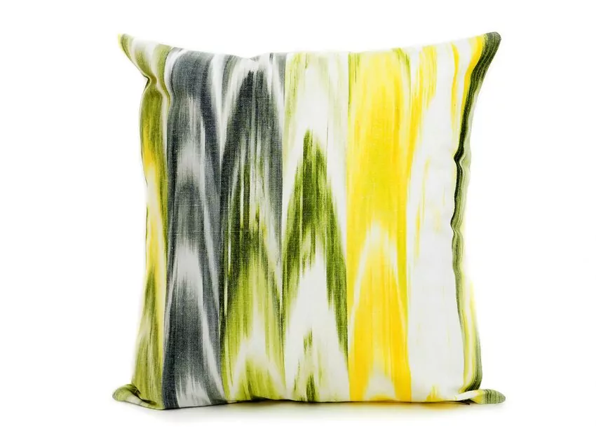 Mallorcan fabric Ikat cushion 200 Yellow