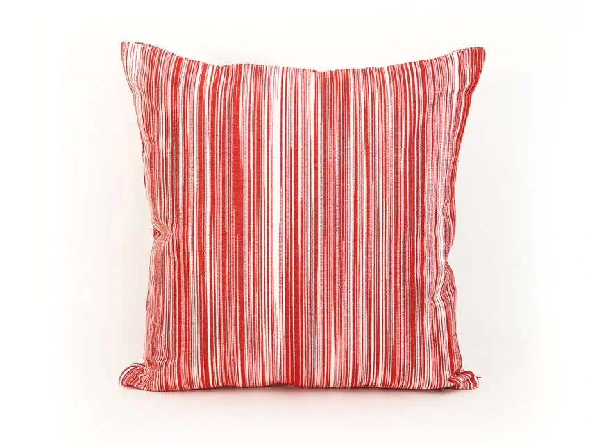 Mallorcan fabric Stripes cushion 213 Red