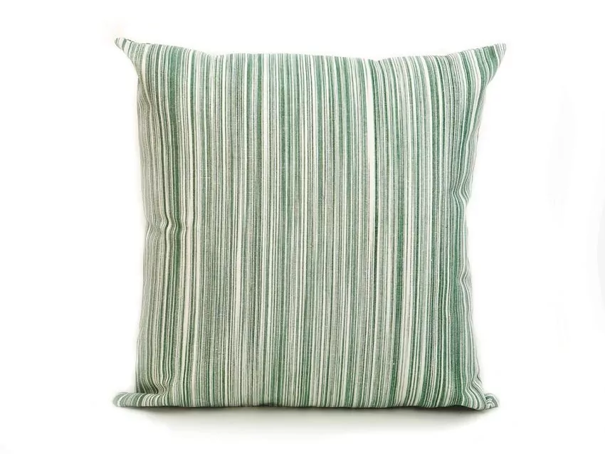 Mallorcan fabric Stripes cushion 213 Green Olive