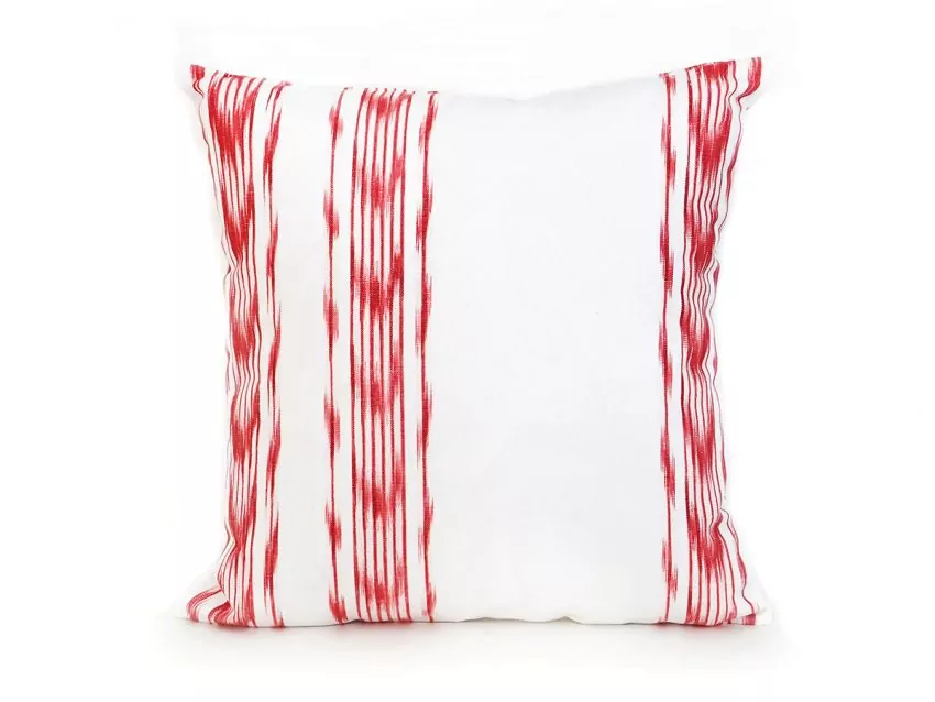 Mallorcan fabric Ikat cushion 235 Dark red