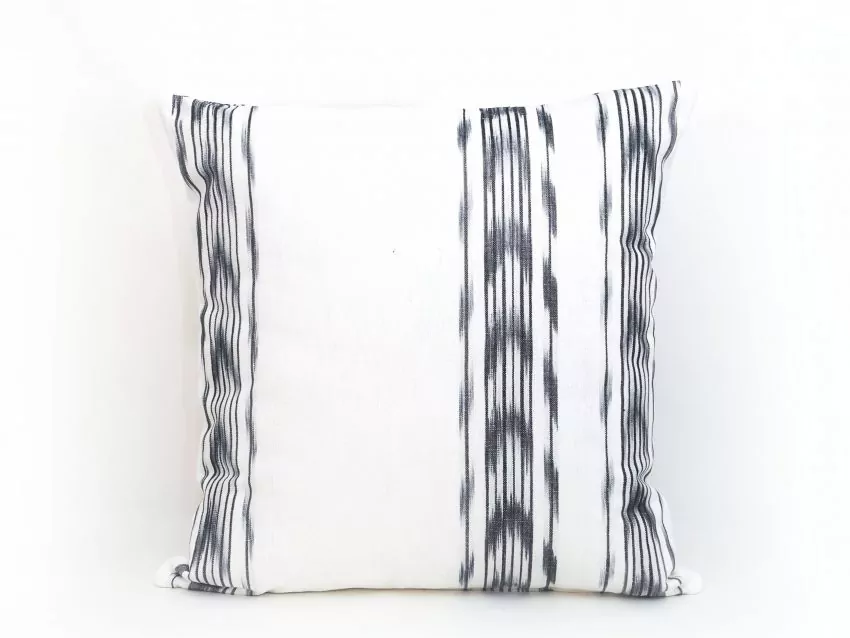Mallorcan fabric Ikat cushion 235 Grey