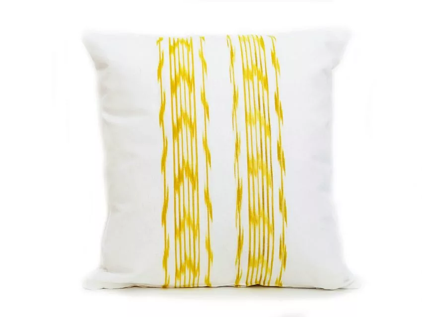 Mallorcan fabric Ikat cushion 235 Yellow