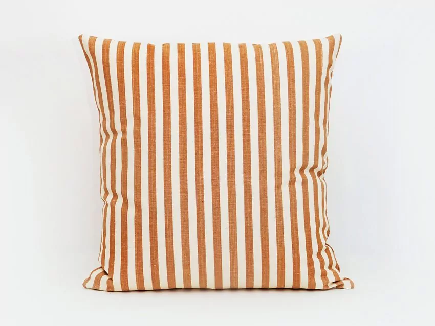 Mallorcan fabric Stripes cushion 240 Toasted