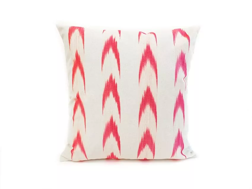 Mallorcan fabric Ikat cushion 61 Pink fuchsia