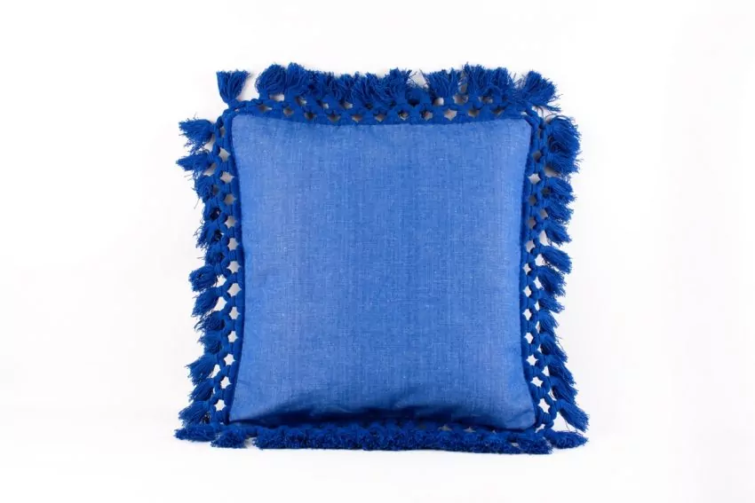 Coixí flecos 150 blau