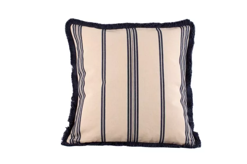 Small Fringe Mallorcan fabric cushion 211 Grey