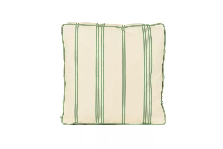 Striped platform Mallorcan fabric cushion 211 Olive Green