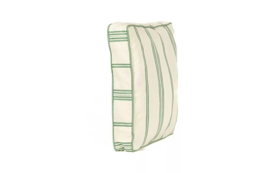 Striped platform Mallorcan fabric cushion 211 Olive Green - Image 2