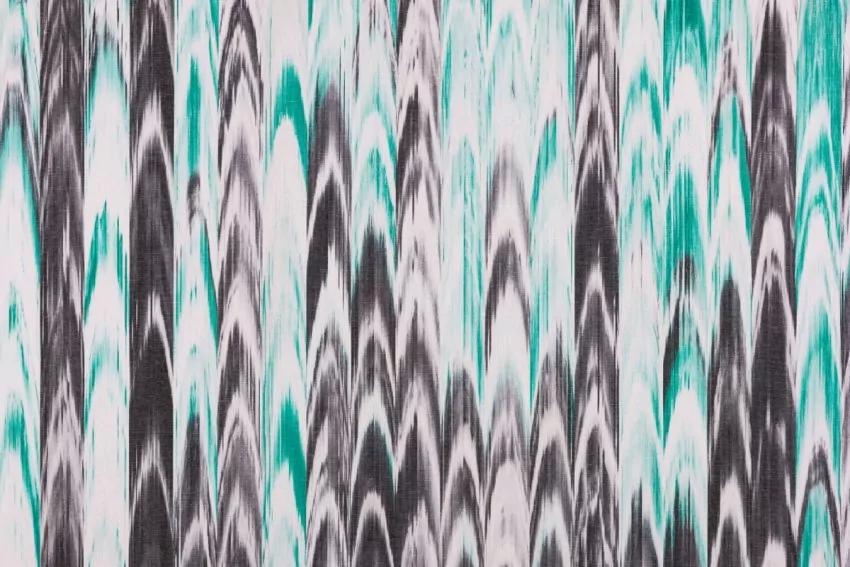 Mallorcan fabric Ikat 101 turquoise black