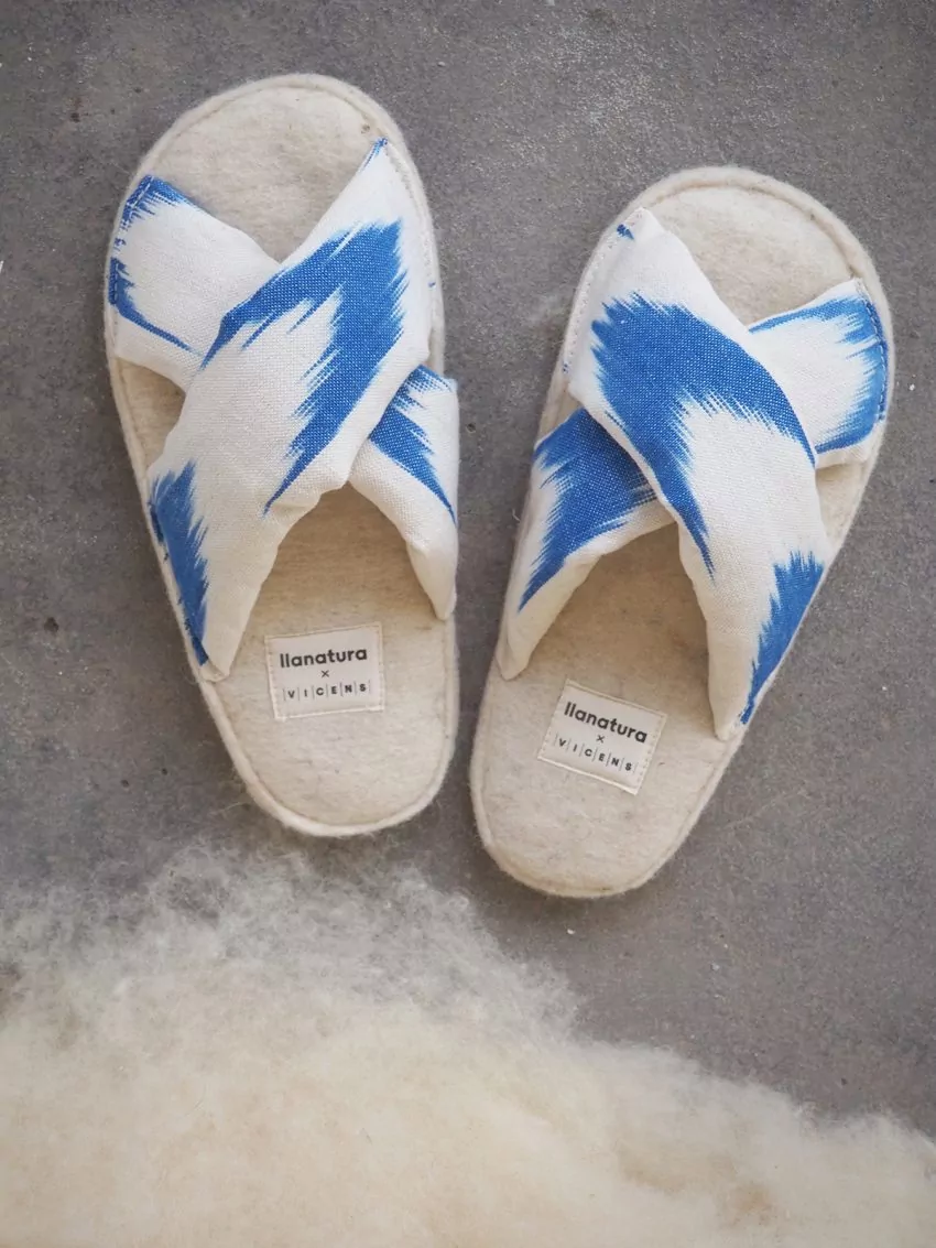 Blue Slippers BAO Mallorcan fabric - Image 3
