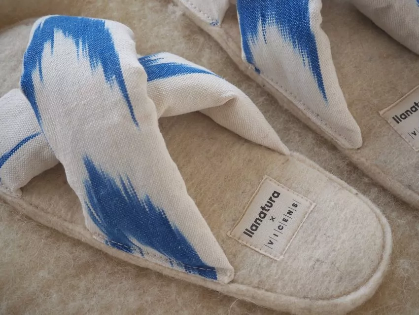 Blue Slippers BAO Mallorcan fabric