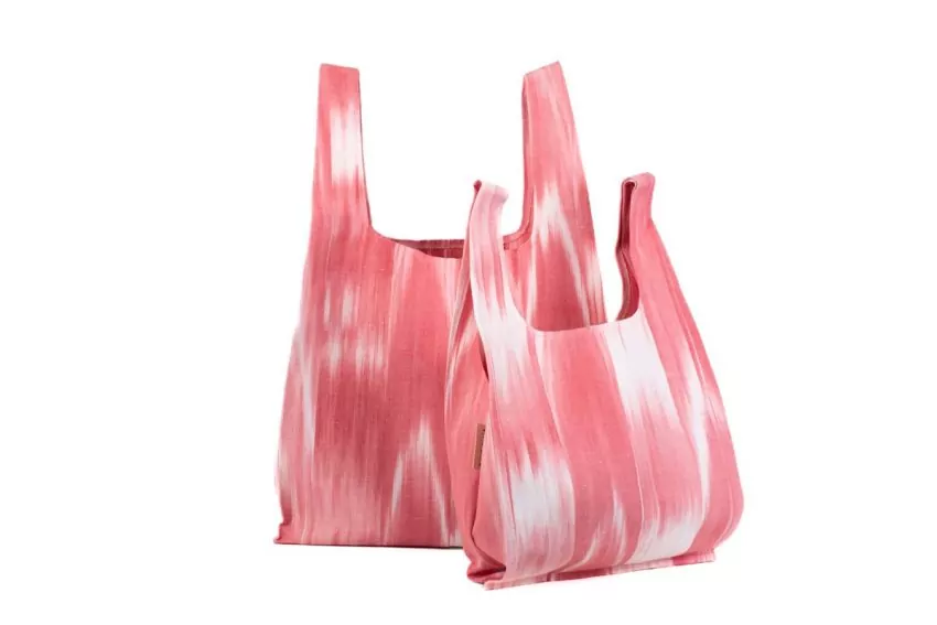 Einkaufstasche aus Ikat-Mallorca Stoff 101 Pink – Bild 3