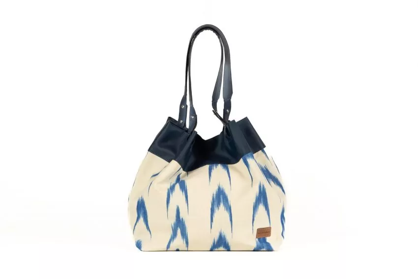Mallorquina fabric maxi bag 61 Blue