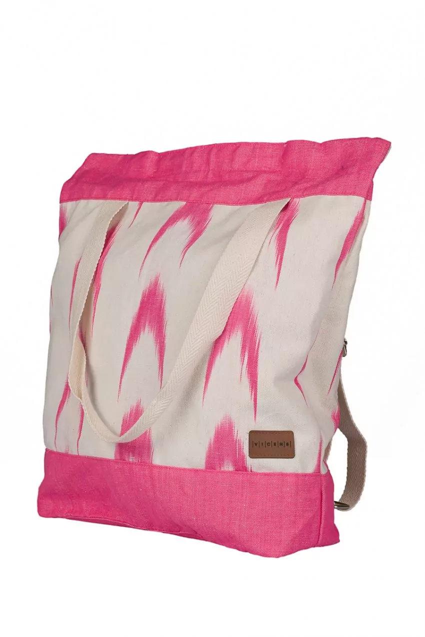 Bag backpack Mallorcan fabric ikat 61 Pink fuchsia - Image 4