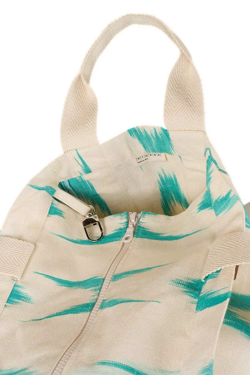 Bossa de platja ikat 61 Turquesa - Imatge 3