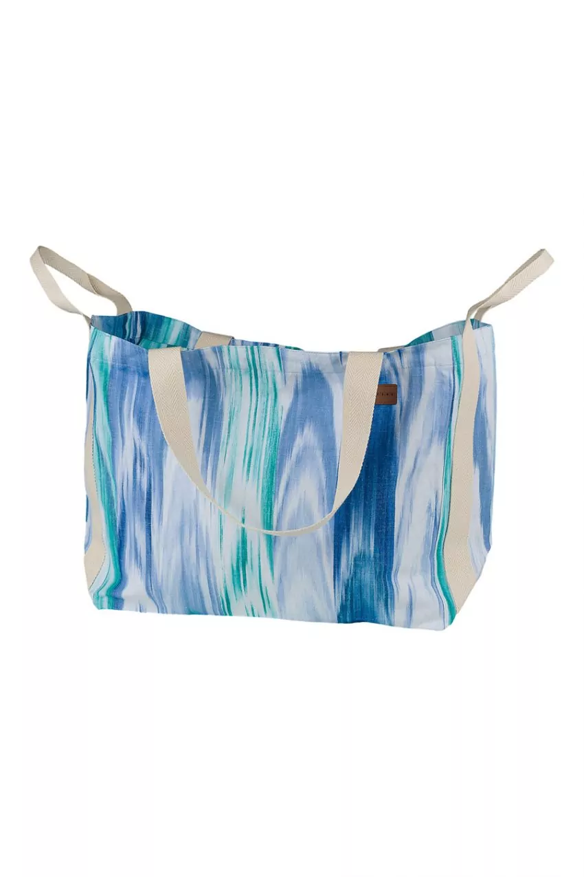 Bolsa de playa artesanal modelo 7 confeccionada con tela mallorquina de Teixits Vicens