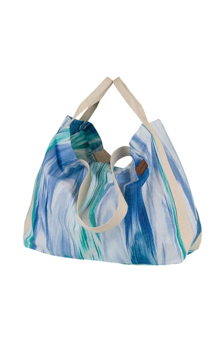 Beach bag tela Mallorquina 200 Azul - Imagen 2