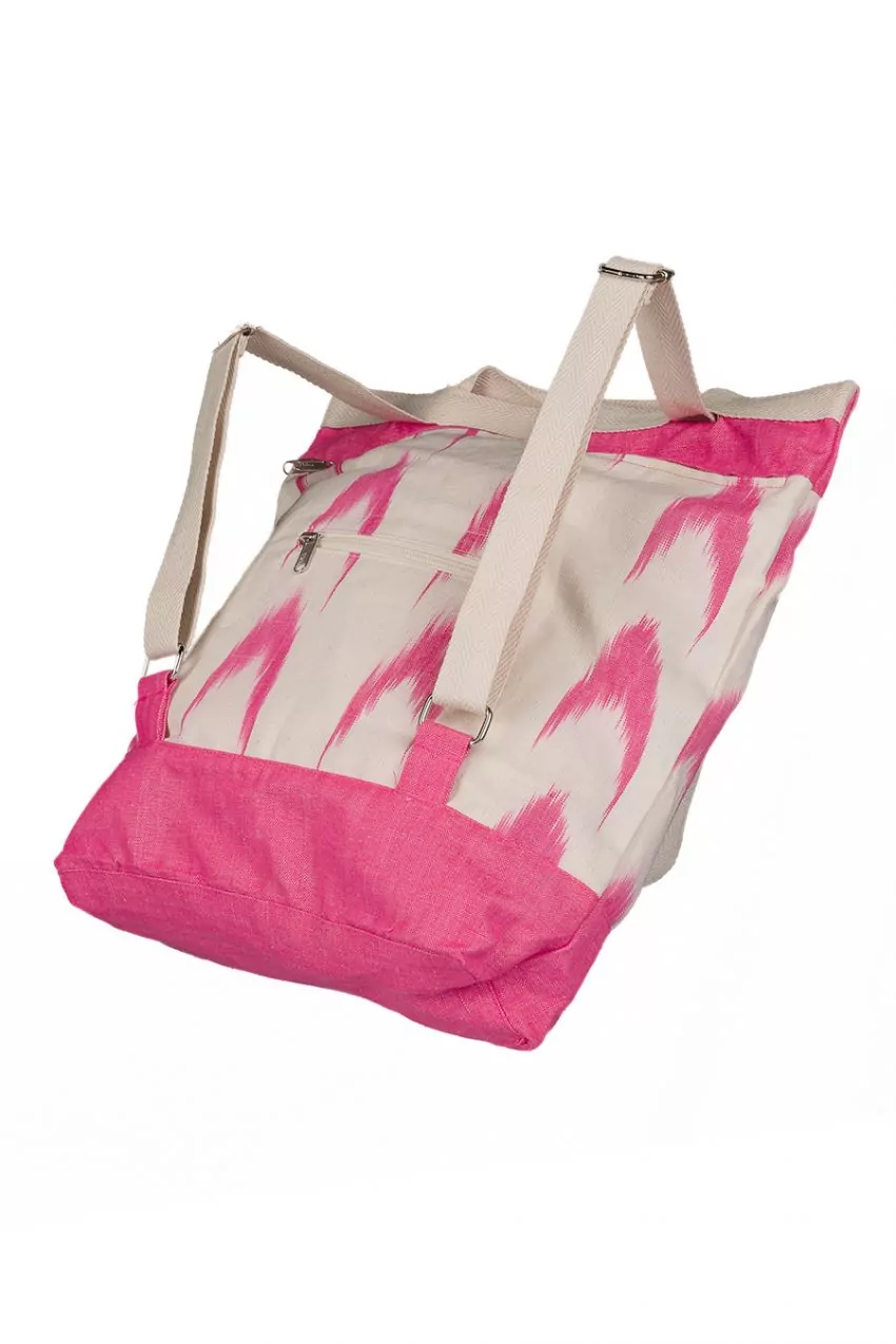 Bag backpack Mallorcan fabric ikat 61 Pink fuchsia - Image 5