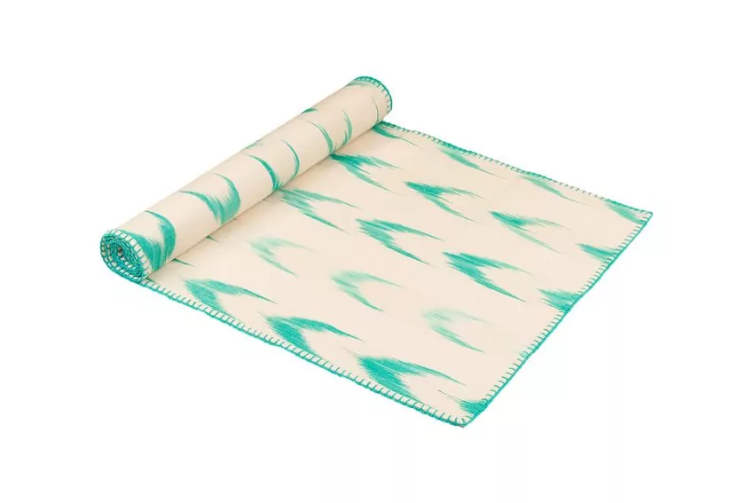 Mallorcan fabric stitch table runner 61 turquoise - Image 2