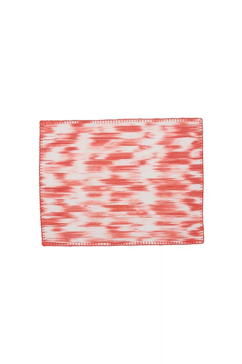 Stich Placemat Mallorcan fabric ikat 107 Scarlet