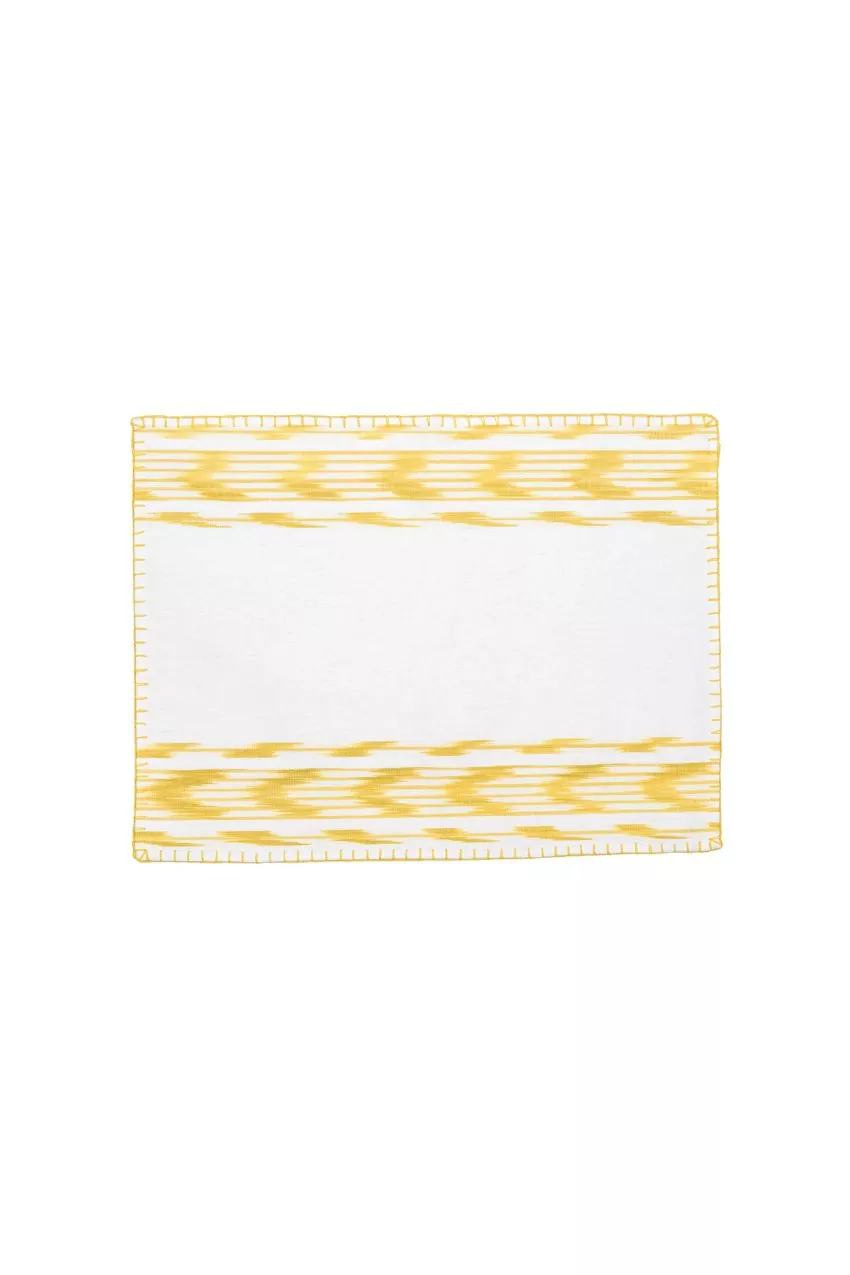 Stich Placemat Mallorcan fabric ikat 235 Yellow