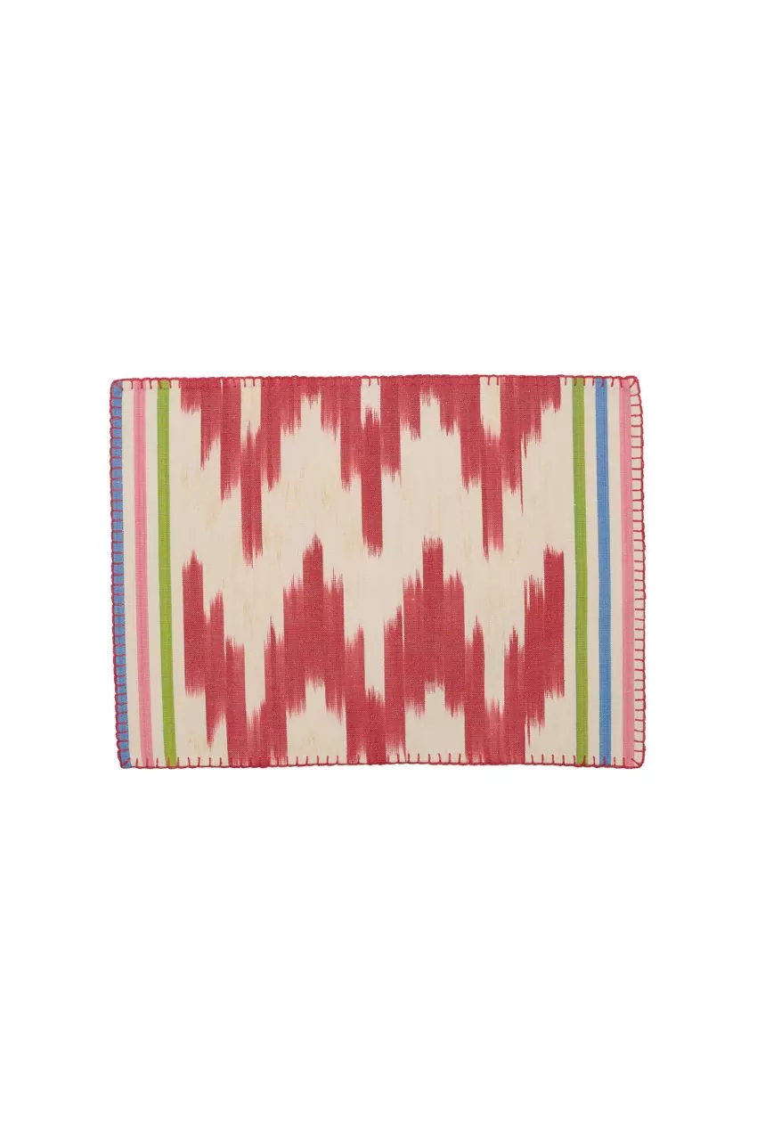 Stich Placemat Mallorcan fabric ikat 236 Bordeaux