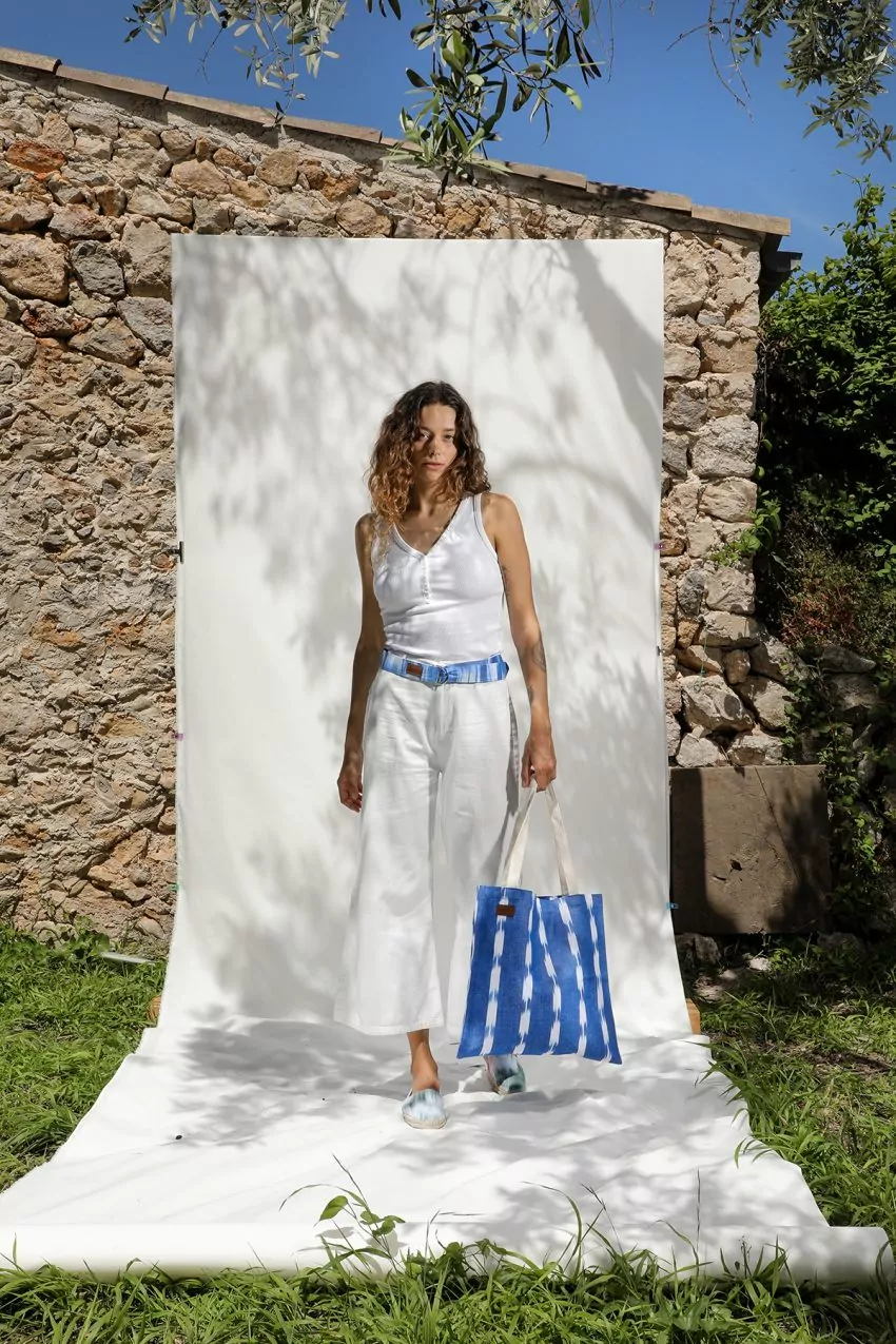 Einkaufstasche Ikat 302 Blau – Bild 3