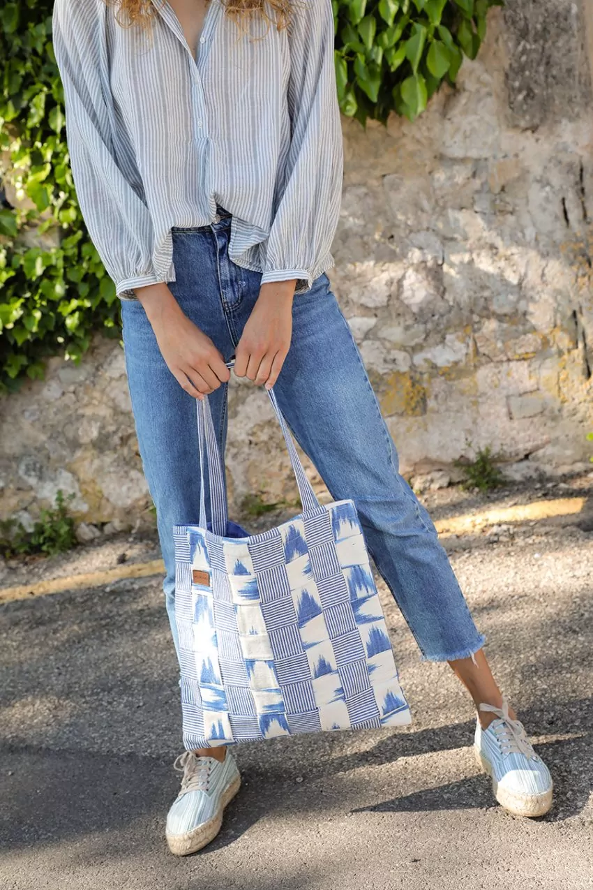 Bossa trençada ikat Blau - Imatge 2