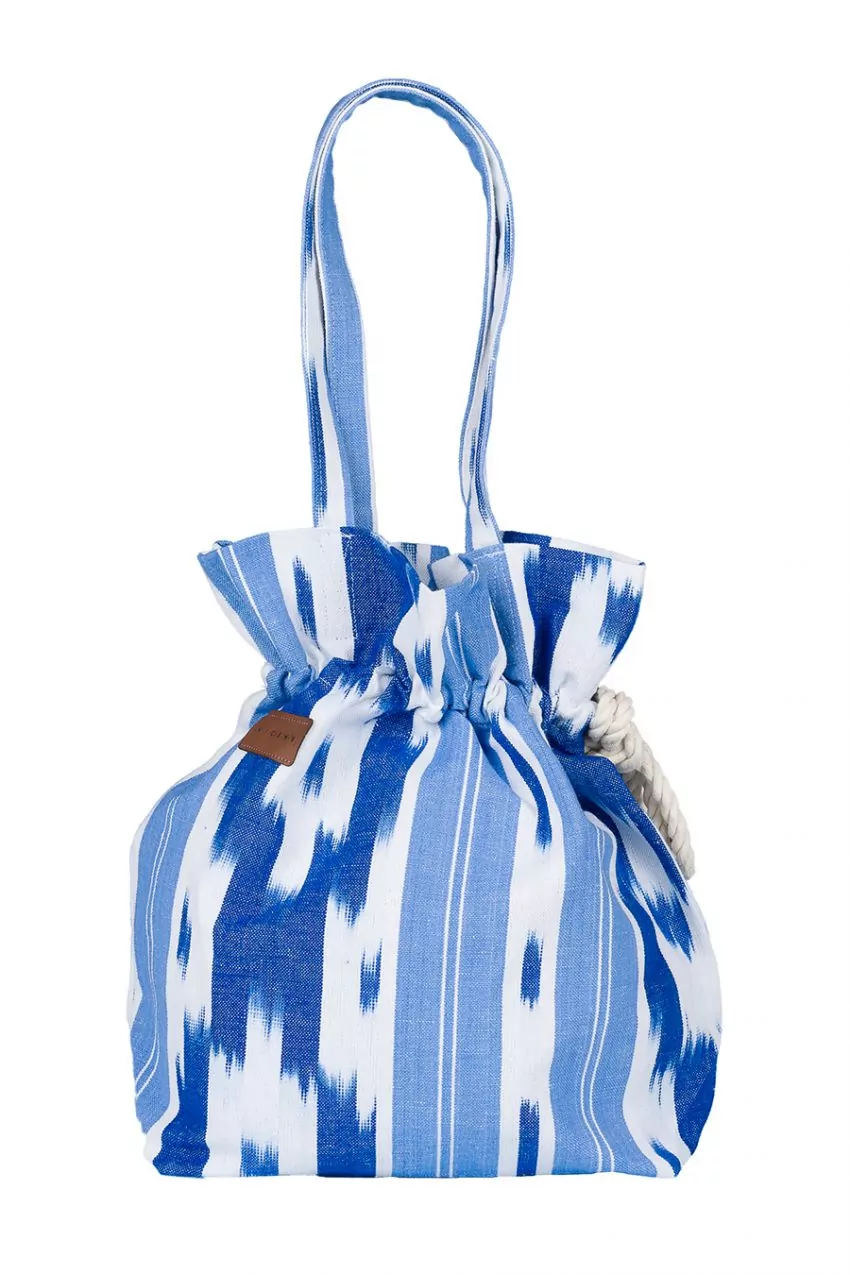 Bossa fruncida ikat 104 Blau - Imatge 3