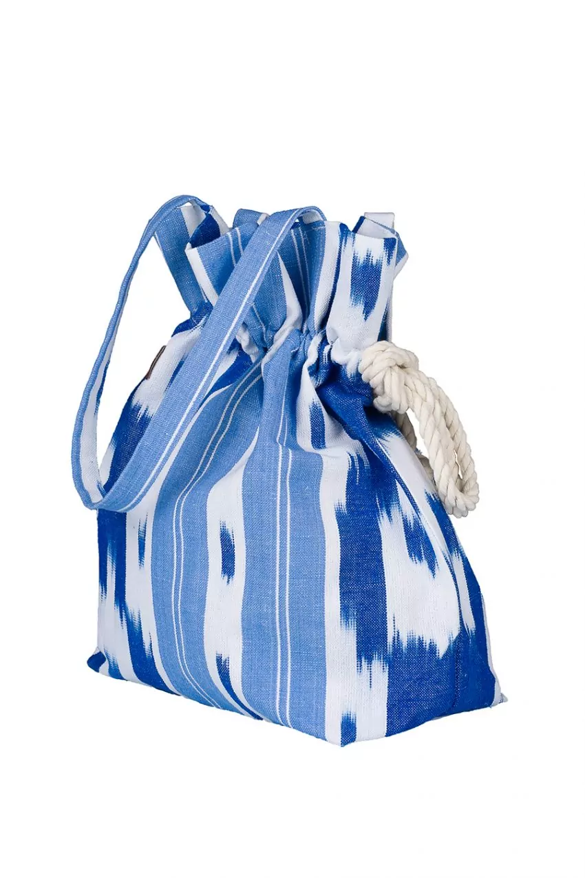 Bossa fruncida ikat 104 Blau - Imatge 4