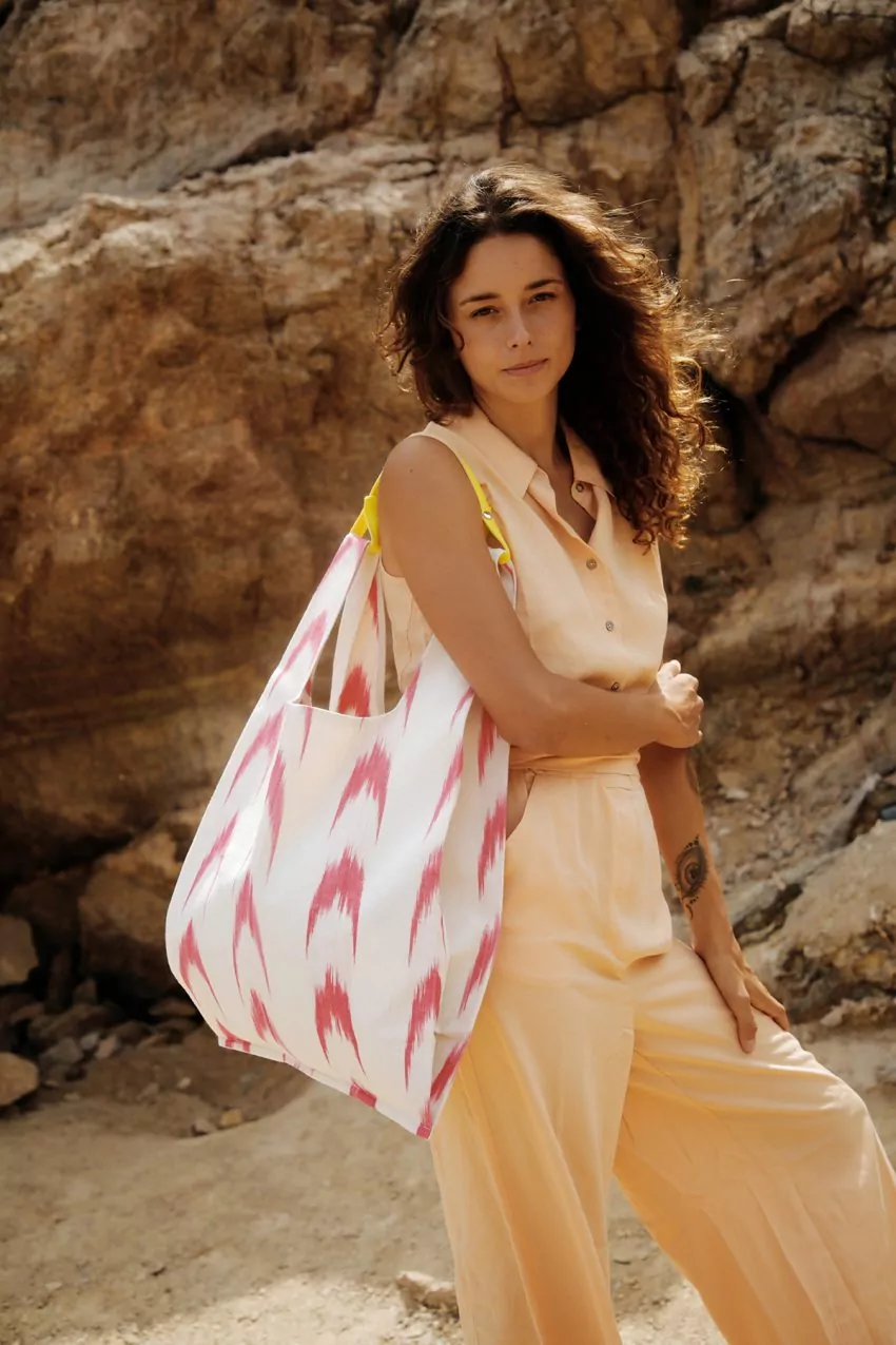 Bossa shopper tela ikat 106 Rosa fúcsia - Imatge 2