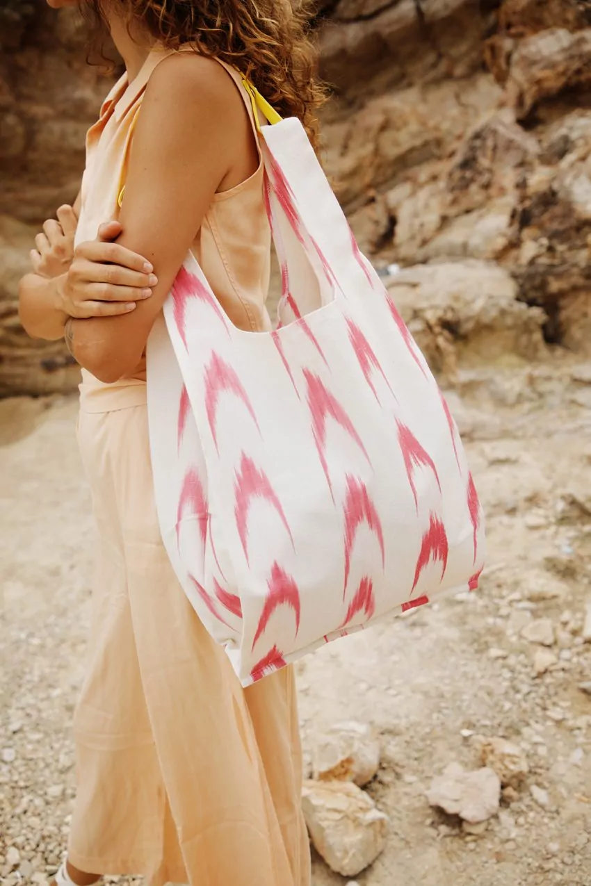 Bossa shopper tela ikat 106 Rosa fúcsia