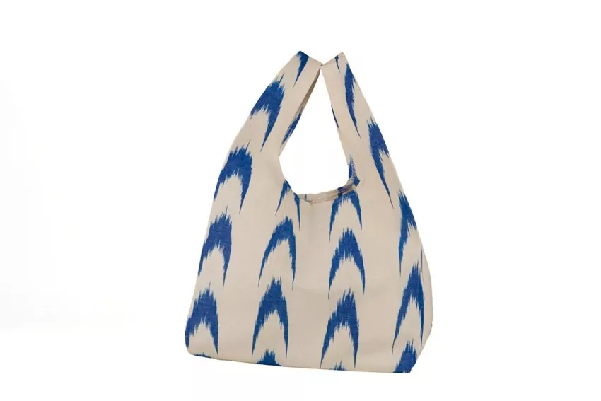 Purchase bag Mallorcan fabric 61 Blue