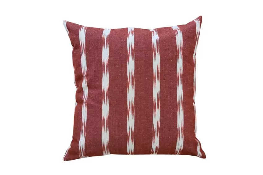 Mallorcan fabric Ikat cushion 302 Garnet
