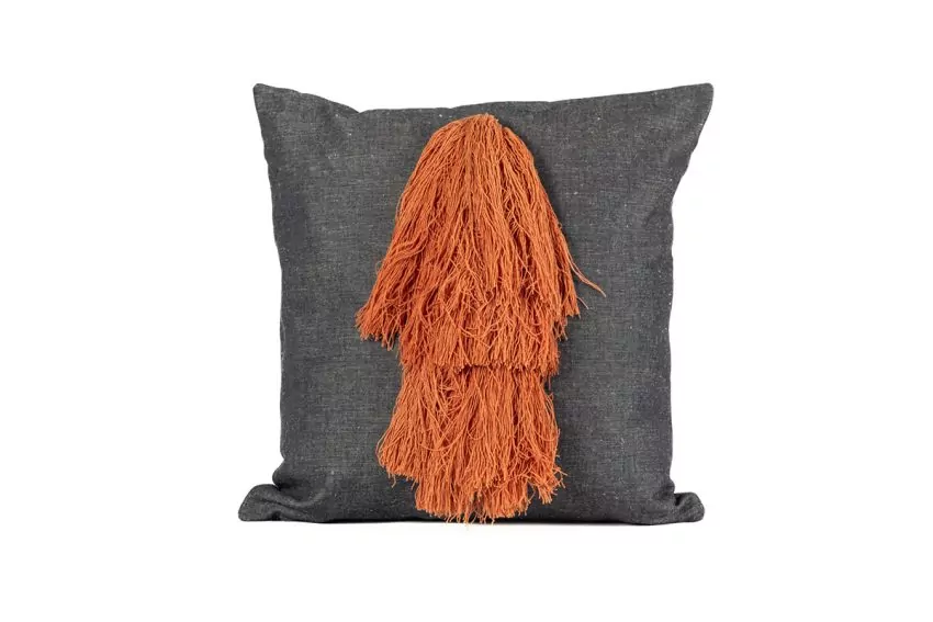 Black Mallorcan fabric Cushion Troca Toasted