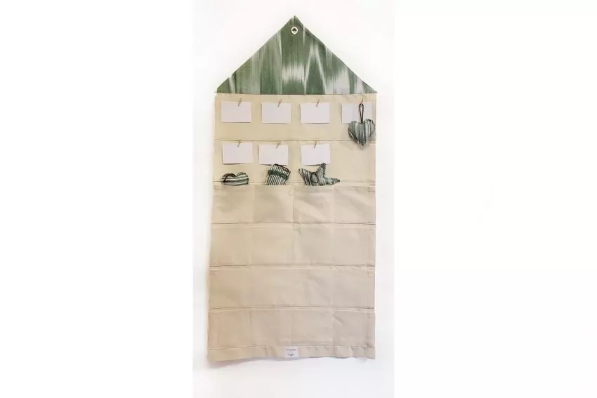 Advent calendar Mallorcan fabric ikat 101 Green